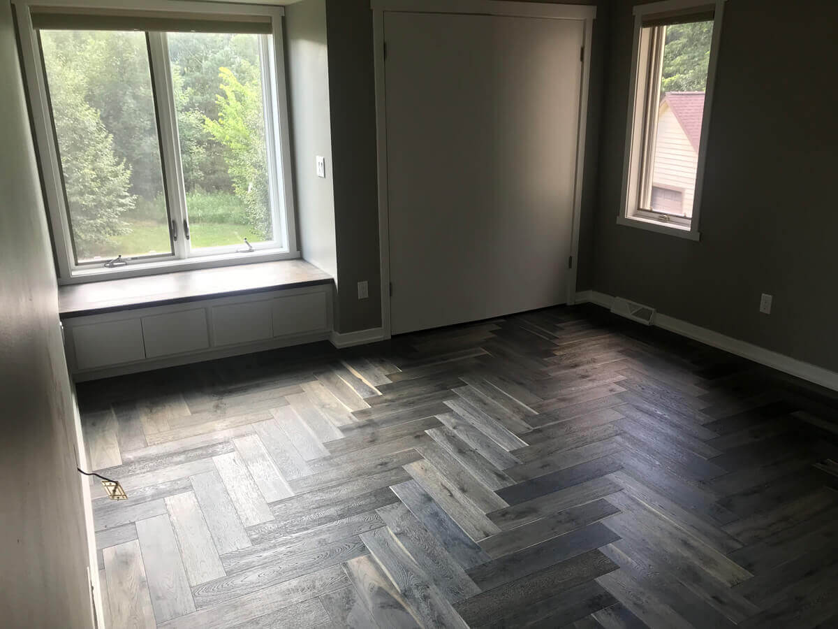 Hardwood Herringbone with Windows