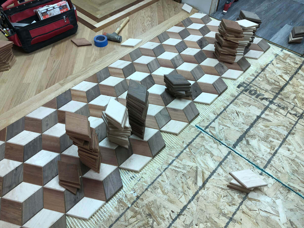 Matrix Tile Installation in Progress
