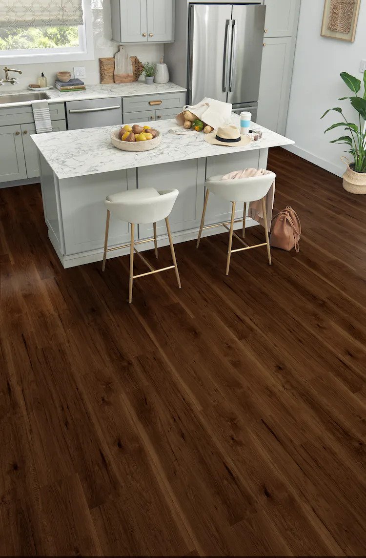 Dark brown laminate flooring Forest